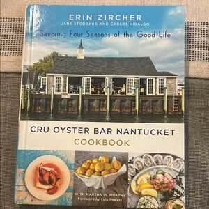 Cru Oyster Bar Nantucket Cookbook by Erin Zircher - Blue and White